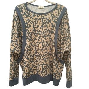 Be Stage USA Made Women's Animal Print Blouse Soft Cozy Casual Sz 1X
